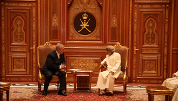 Israeli Prime minister Benjamin Netanyahu meets Sultan Qaboos bin Said in Oman, October 2018 (Reuters/Israel GPO)