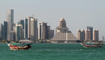Boats sail along the Doha coastline, June 2017 (Reuters/Stringer)