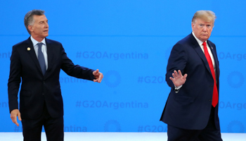 President Mauricio Macri (L) and US President Donald Trump (Reuters/Marcos Brindicci)