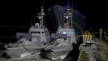 Ukrainian gunboats in the port of Mariupol (Reuters/Gleb Garanich)