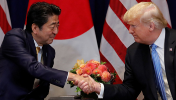 Japanese Prime Minister Shinzo Abe and US President Donald Trump (Reuters/Carlos Barria)