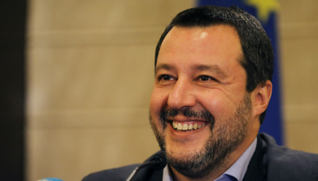 Italian Deputy Prime Minister and right-wing League party leader Matteo Salvini attends a news conference in Jerusalem, December 11, 2018 (Reuters/Ammar Awad)