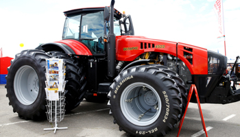 A Belarusian-made tractor at an agriculture exhibition in Minsk (Reuters/Vasily Fedosenko)