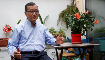 Former Cambodia National Rescue Party President Sam Rainsy (Reuters/Philippe Wojazer)