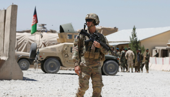 A US soldier at an Afghan army base (Reuters/Omar Sobhani)