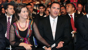 Martha Erika Alonso and her husband Rafael Moreno Valle in 2011 (Reuters/Imelda Medina)