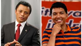 Former Madagascar President Marc Ravalomanana and President-elect Andry Rajoelina (Reuters/Mike Hutchings; Thomas Mukoya)