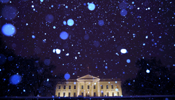 Snow from Winter Storm Gia falls over the White House, January 13 (Reuters/Carlos Barria)
