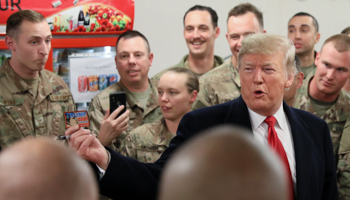 US President Donald Trump visits troops in Iraq, December 2018 (Reuters/Jonathan Ernst)