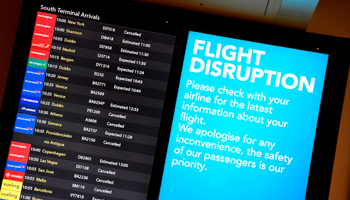 An arrivals board in the South Terminal building at Gatwick Airport, after the airport reopened to flights following its forced closure because of drone activity, in Gatwick, Britain, December 21, 2018 (Reuters/Toby Melville)