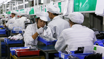 A lithium ion battery production line at a factory in Guangdong province, China  (Reuters/Joyce Zhou)