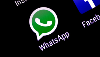 The WhatsApp messaging application on a phone screen (Reuters/Thomas White)