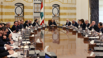 President Michel Aoun heads the first meeting of the new cabinet, February 2019 (Reuters/Mohamed Azakir)