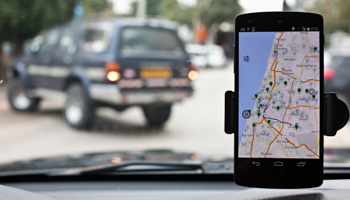 Anagog, an Israeli parking app, on a smartphone in Tel Aviv (Reuters/Nir Elias)