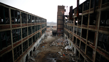 The abandoned and decaying manufacturing plant of Packard Motor Car is seen in Detroit, Michigan, April 2011 (Reuters/Eric Thayer)
