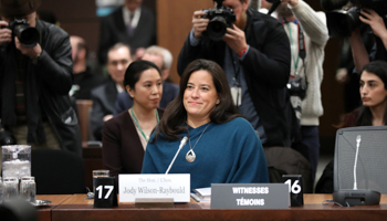 Liberal MP and former Canadian justice minister Jody Wilson-Raybould arrives to testify before the House of Commons justice committee on Parliament Hill in Ottawa, Ontario, Canada on February 27 (Reuters/Chris Wattie)