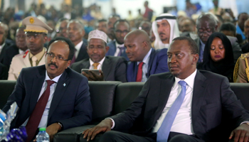 Kenyan President Uhuru Kenyatta attends the inauguration of Somali President Mohammed Abdullahi ‘Farmajo’, February 22, 2017 (Reuters/Feisal Omar)