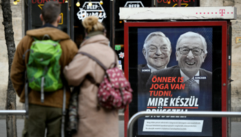 Hungarian government posters attacking European Commission President Jean-Claude Juncker have provoked a storm in Brussels (Reuters/Tamas Kaszas)