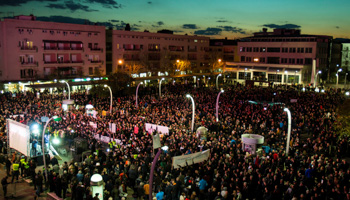 The civic protest in the main square of Podgorica, March 2 (Reuters/Stevo Vasiljevic)