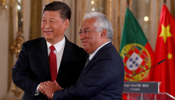 China's President Xi Jinping meets Portugal's Prime Minister Antonio Costa at Queluz Palace in Queluz, Portugal, December 5, 2018 (Reuters/Rafael Marchante)