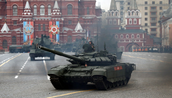 A modernised T-72B3 tank on parade in Red Square (Reuters/Maxim Shemetov)