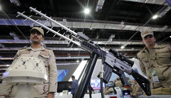 A portable anti-drone weapon is displayed at the Egyptian stand during the last day of Egypt Defense Expo, showcasing military systems and hardware, in Cairo, Egypt, December 5, 2018 (Reuters/Mohamed Abd El Ghany)