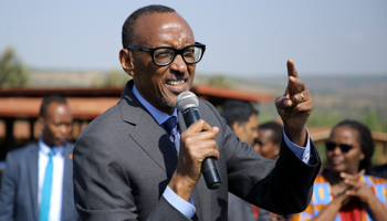 Rwandan President Paul Kagame addresses local communities, Rweru, Rwanda, July 24, 2018 (Reuters/Jean Bizimana)