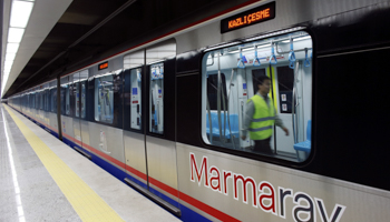 The opening of the Marmaray metro linking Europe with Asia below the Bosphorus, Istanbul, October 29, 2013 (Reuters/Murad Sezer)