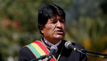 Bolivia's President Evo Morales speaks in La Paz, Bolivia, March 23, 2019 (Reuters/David Mercado)