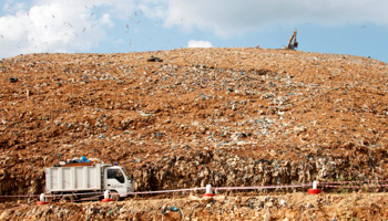 A truck transports rubbish to a landfill site in Tripoli, November 2017 (Reuters/Omar Ibrahim)