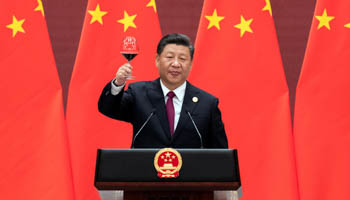 President Xi Jinping toasts the 2019 Belt and Road Forum (Reuters/Nicolas Asfour)