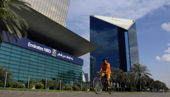 The headquarters of Emirates NDB, created by an early banking merger, January 2018 (Reuters/Satish Kumar)