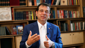 Ekrem Imamoglu, ousted Istanbul mayor from the main opposition Republican People's Party, interviewed by Reuters in Istanbul, May 9 (Reuters/Murad Sezer)