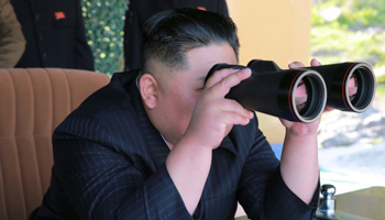 North Korea's leader Kim Jong Un supervises a military drill in North Korea, May 10, 2019 (Reuters/KCNA)