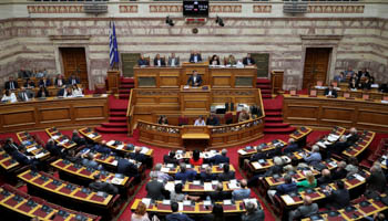 Prime Minister Alexis Tsipras in parliament before the vote on tax breaks, May 15 (Reuters/Alkis Konstantinidis)