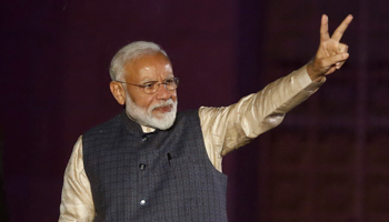Prime Minister Narendra Modi following news of the election results (Reuters/Adnan Abidi)