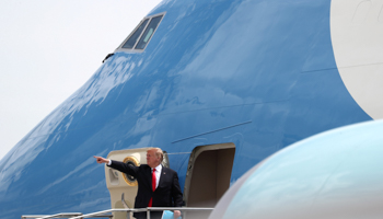 President Donald Trump boards Air force One as he departs Peterson Air Force Base in Colorado Springs, Colorado, US, May 30, 2019 (Reuters/Jonathan Ernst)