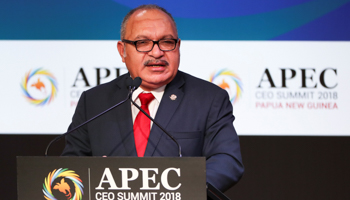Papua New Guinea Prime Minister Peter O'Neill speaks during the APEC CEO Summit 2018 at Port Moresby, Papua New Guinea, 16 November 2018 (Reuters/Fazry Ismail)