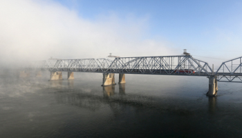 A railway bridge at Krasnoyarsk connecting east and west Siberia (Reuters/Ilya Naymushin)