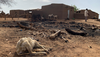 The site of an attack on the Dogon village of Sobanou (Sobane Da), Mali, June 11 (Reuters/Malick Konate)