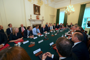 Prime Minister Boris Johnson holds his first Cabinet meeting at Downing Street in London, Britain, July 25, 2019 (Reuters/)
