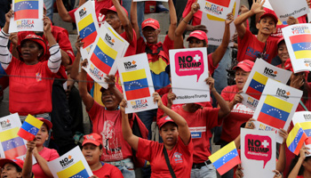 Pro-government demonstrators protest against new US sanctions imposed last week (Reuters/Manaure Quintero)