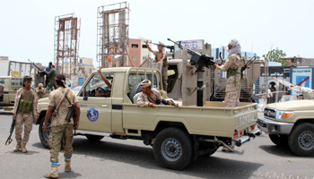 Fighters from the UAE-backed Southern Transitional Council in Aden, August 2019 (Reuters/Fawaz Salman)