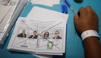 Spoiled ballot papers cast in the Guatemalan presidential election run-off (Reuters/Luis Echeverria)