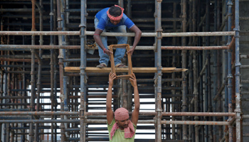 Workers at a construction site in India (Reuters/Rupak De Chowdhuri)