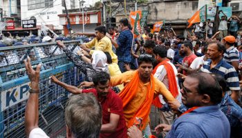 A Bharatiya Janata Party protest in Kolkata in June (Reuters/Rupak De Chowdhuri)
