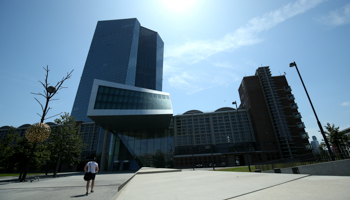 A man walks towards the European Central Bank (ECB) headquarters in Frankfurt, Germany, July 25, 2019 (Reuters/Ralph Orlowski)