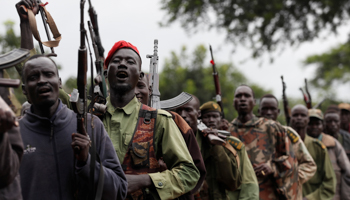 SPLA-in Opposition rebels parade in Yondu, August 25, 2017 (Reuters/Goran Tomasevic)