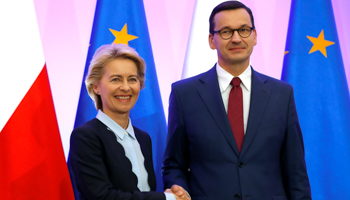 Incoming European Commission head Ursula von der Leyen with Polish Prime Minister Mateusz Morawiecki (Reuters/Kacper Pempel)
