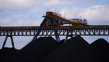 Coal is unloaded onto large piles at the Ulan Coal mines near the central New South Wales rural town of Mudgee in Australia, March 8, 2018. Picture taken March 8, 2018. (Reuters/David Gray)